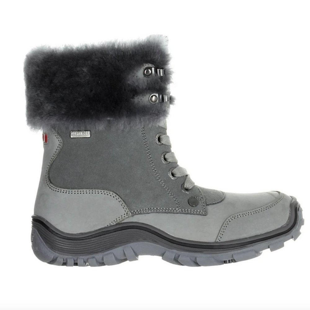 Pajar Abbie Waterproof Grey Leather Boots 10 NWOB